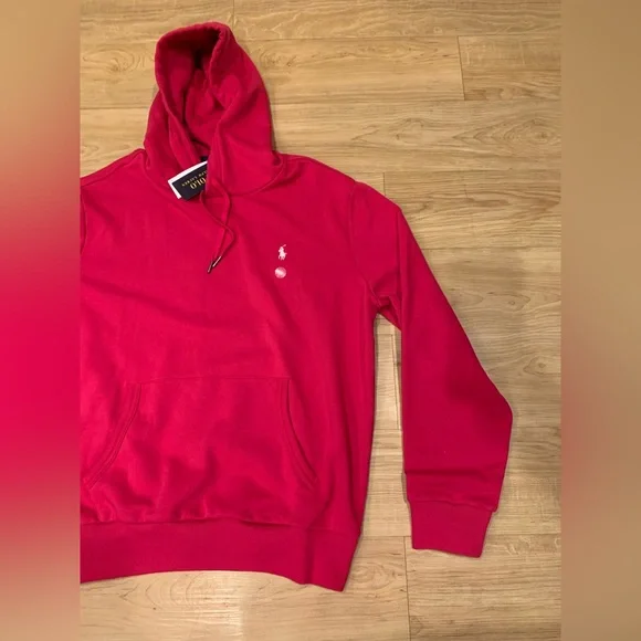 Polo Ralph Lauren Men’s Signature Pony Fleece Pullover Hoodie Pink NWT L - XL - Picture 2 of 4